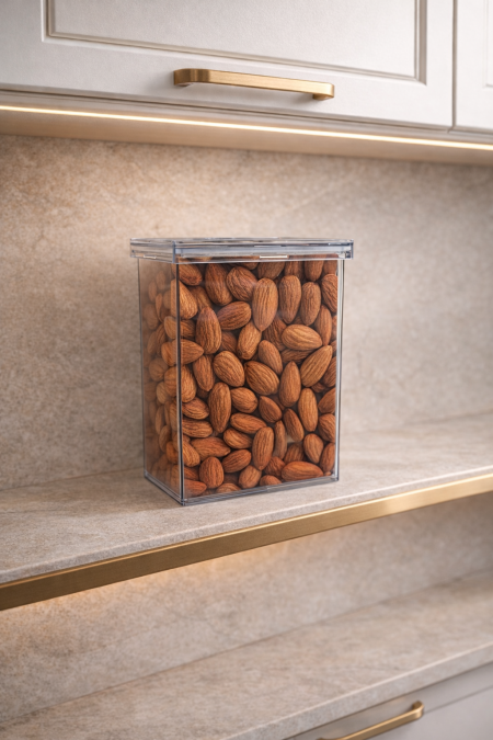 علبة اكريلك حجم كبير ضغط محكم 2,5 لتر