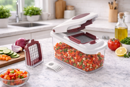 قطاعة خضار مع رؤوس مختلفة خشن وناعم