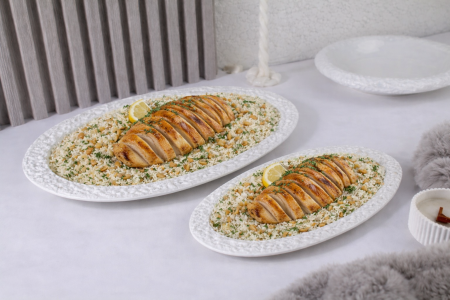 طقم جاط عدد 2 للتقديم ابيض صخرة