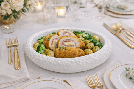 صحن مميز للتقديم مجور حفة قصيره - ابيض صخرة