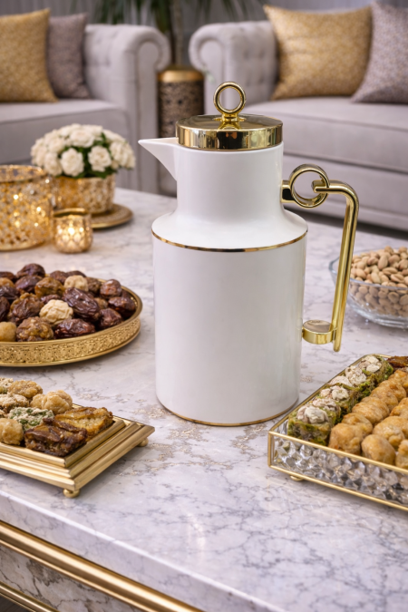 تيرموس ابيض مع ذهبي