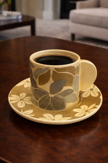 طقم 6 فناجين قهوة مورد