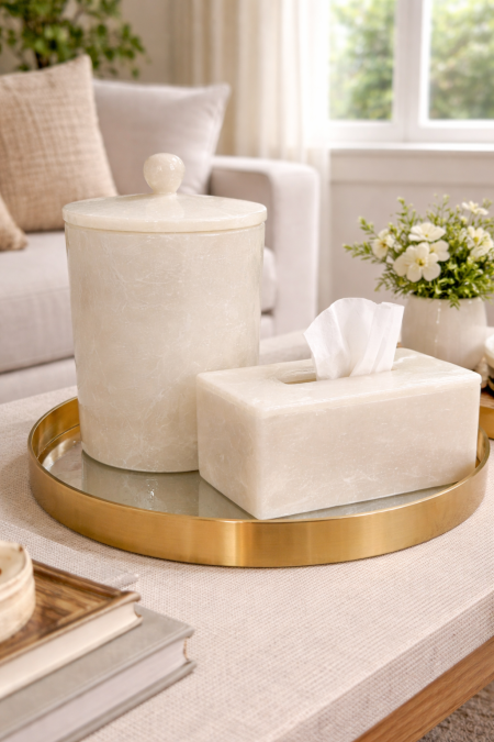 طقم سلة مع بكيت محارم ريزن