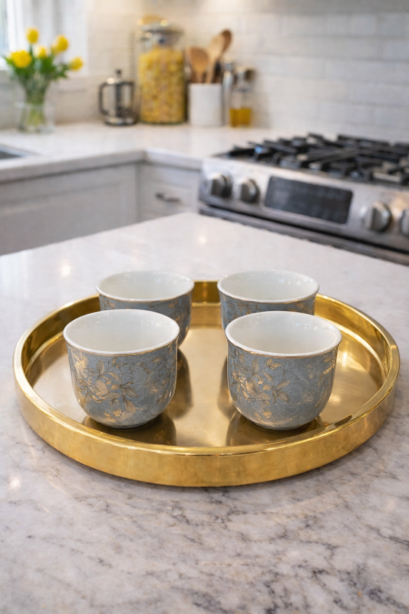 طقم 12 فنجان قهوة سادة