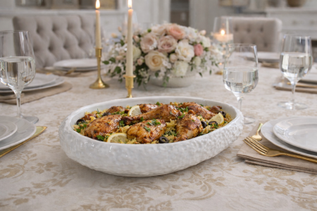 طقم قطعتين جاط بيضاوي مجور بحفة