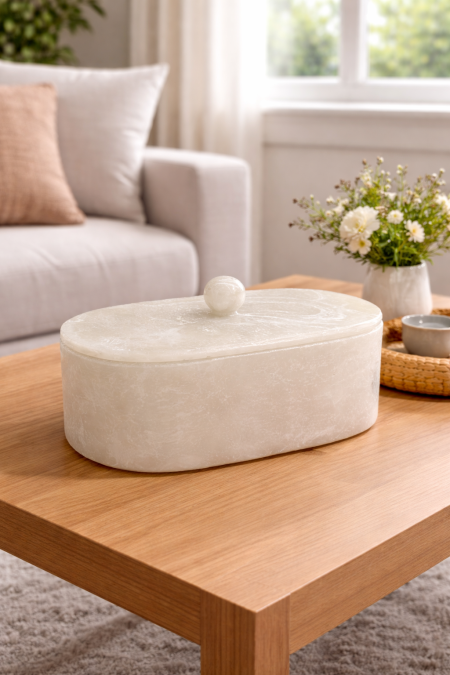 مضيفة بيضاوي مع غطا ريزن