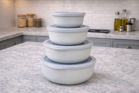 طقم علب 4 قطع مدور ضغط محكم مل 350/650مل/1.2لتر/2لتر