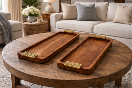 طقم صواني مستطيل قطعتين هندي