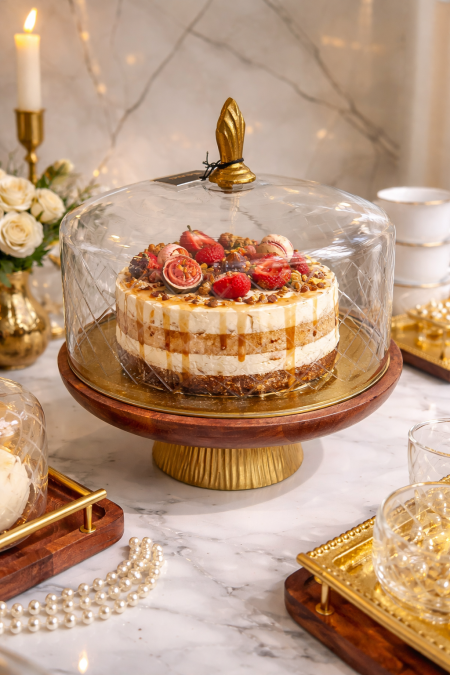 مضيفة هندي للكيك مع قاعدة نحاس