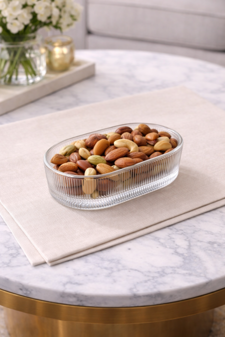 طقم ٦ صحون تقديم بيضاوي شفاف