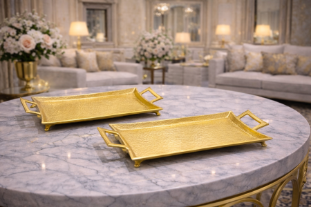 طقم صواني نحاس هندي قطعتين