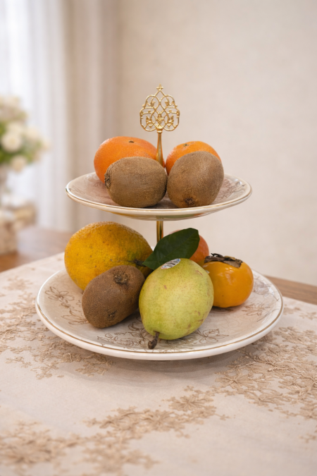 مضيفة فواكه طبقتين بيج مورد