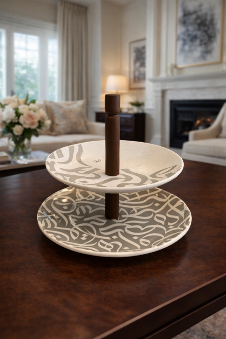 مضيفة طبقتين للتقديم