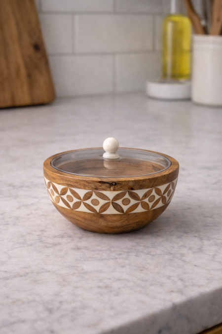 علبة خشب حجم صغير مدور