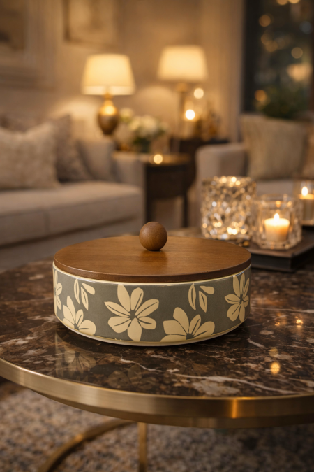 مضيفة تقديم وسط لون ازرق مورد