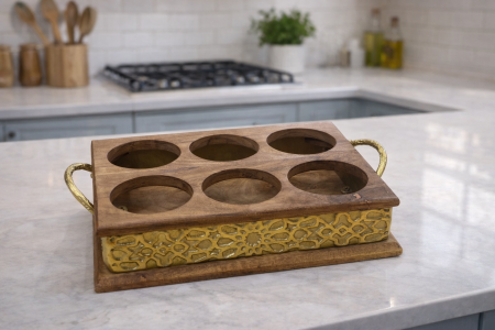 ستاند مشروبات خشب هندي