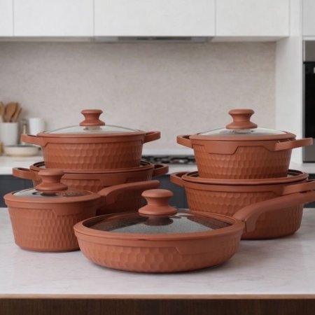 طناجر جرانيت - لون كرميدي