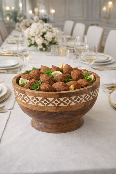 جاط خشب مجور مع قاعده للتقديم