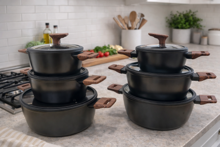 طقم طناجر جرانيت 6 قطع