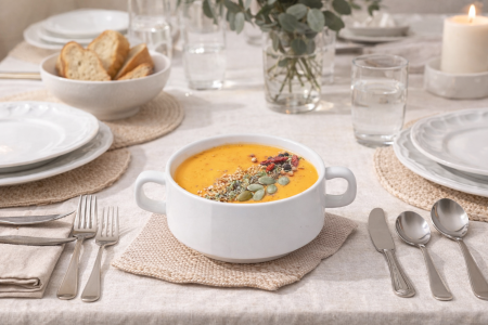 طقم زبادي ابيض بيد 6 قطع