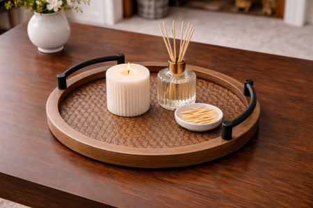 طقم صواني مدور قطعتين