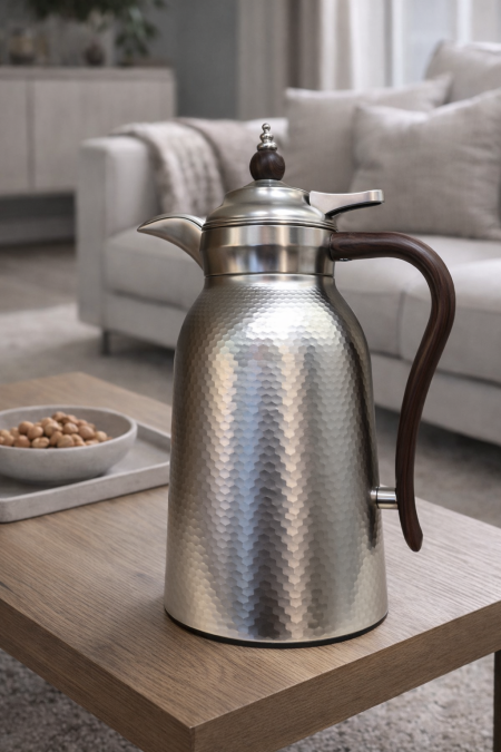 تيرموس منقط فضي مع خشب