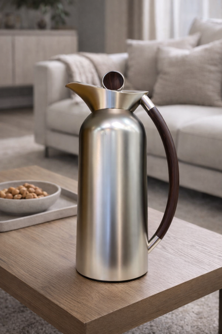 تيرموس فضي مع خشب