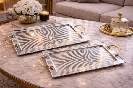 طقم صواني قطعتين زيبرا