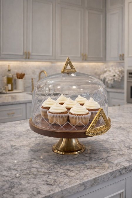 مضيفة كيك خشب هندي مع قاعده