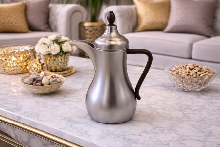 تيرموس السلطان فضي مع خشب 1 لتر