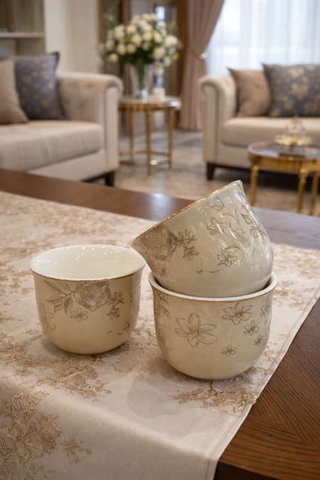 طقم 12 فنجان قهوة سادة