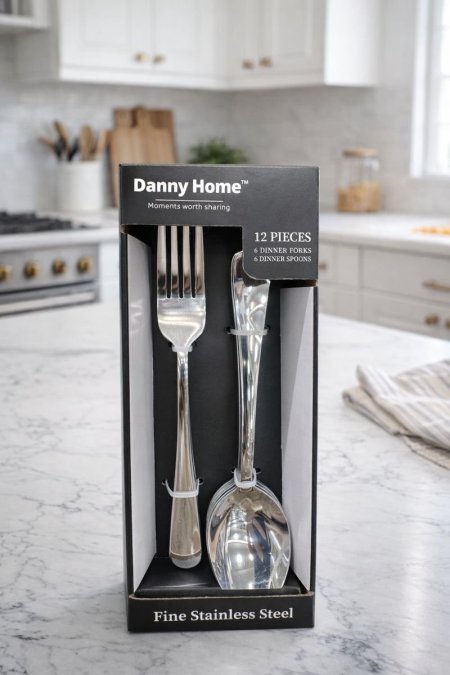 طقم فضي  6 شوك + 6 معالق