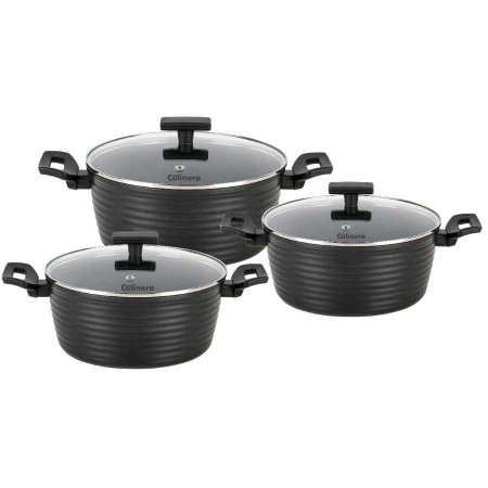 طقم طناجر 3 احجام اسود كولينيرا 20/24/28