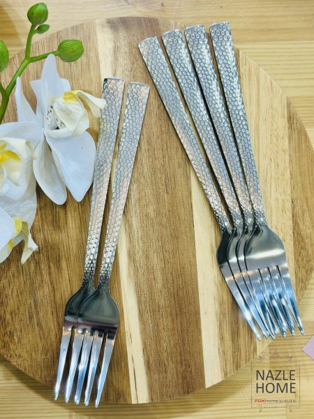 طقم 6 شوك فضي مبزر