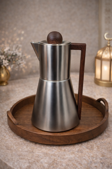 تيرموسس فضي مع يد خشب