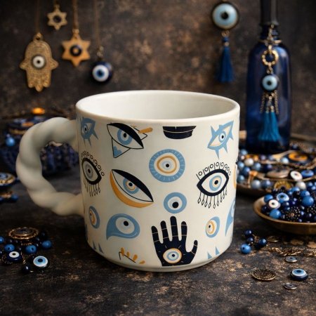 مج ابيض 🧿هاند ميد