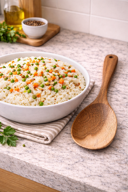 مغرفة رز خشب حجم كبير