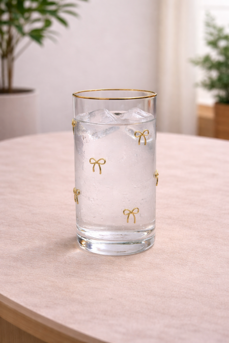 طقم 6 كاسات ماء منقش ببيونة