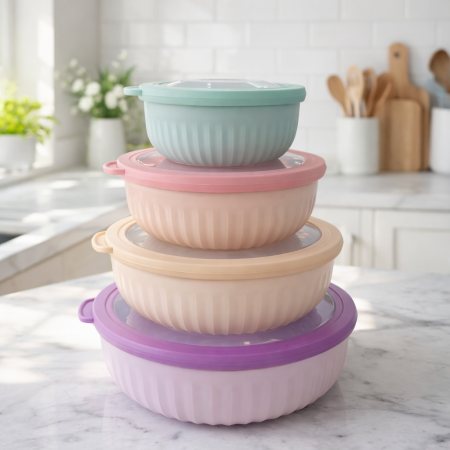 طقم علب 4 احجام ضغط محكم