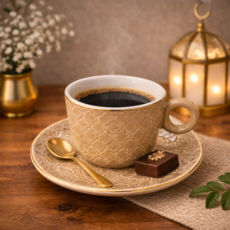 طقم 6 فناجين قهوة بيج