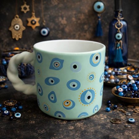 مج لون فستقي 🧿هاند ميد