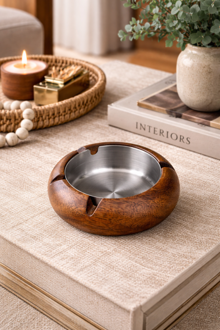 مكته ستانلس مع خشب اكاسيا 