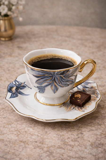 طقم فناجين قهوة  6  قطع مع صحون. مورد