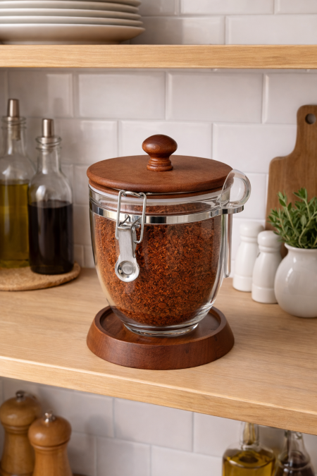 علب اكريلك غطا ضغط محكم مع ملعقة