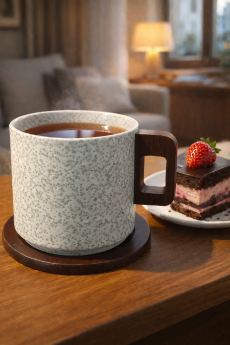 طقم 6 كاسات شاي رمادي فاتح