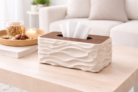 بكيت محارم مموج غطا خشب