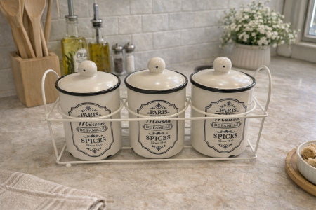 طقم سكريات مع ستاند ابيض