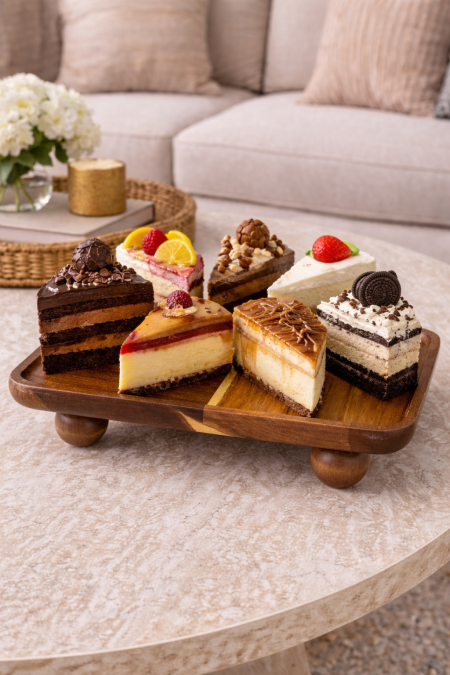 قاعدة خشب لتقديم الحلويات