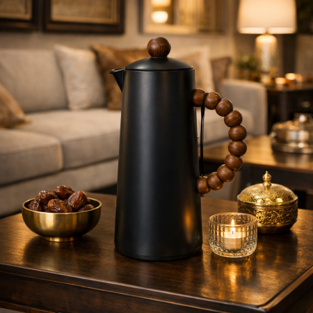 تيرموس اسود يد خشب طابات