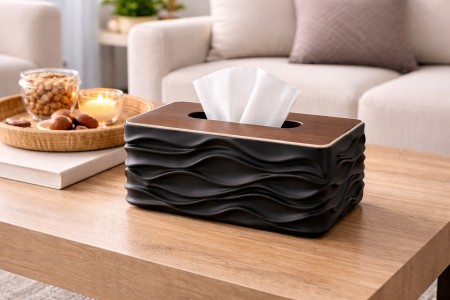 بكيت محارم مموج غطا خشب